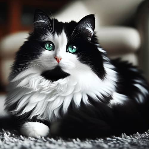 Striking Black and White Cat - Elegance and Contrast