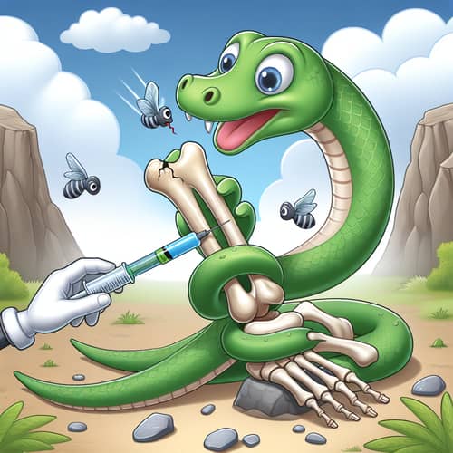 Restoring Broken Femur Bone with Green Snake