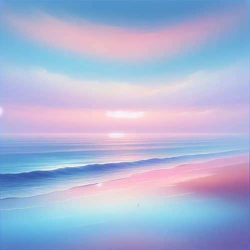 Tranquil Ocean Scene in Soft Pastel Colors