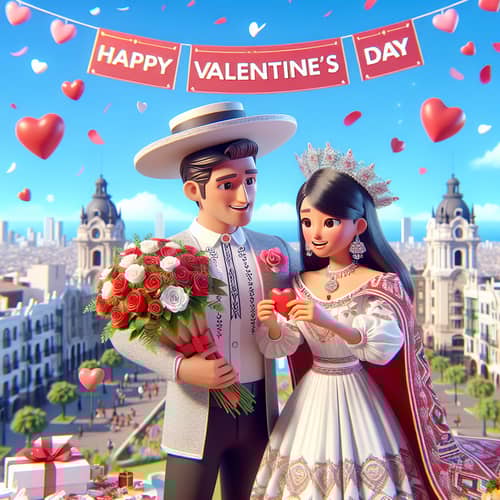 Valentine's Day Celebration in Lima, Peru | Romantic 3D Couple
