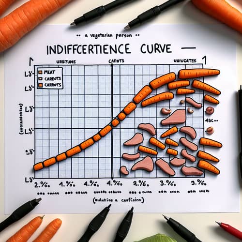 Indifference Curve: Meat vs. Carrots in Vegetarian Preference