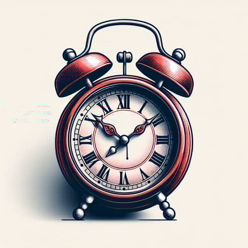Vintage Red Alarm Clock Design - Antique Style