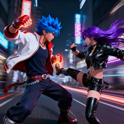 Dynamic 3D Anime-Style Character Scene Dynamic 3D Anime-Style Character Scene