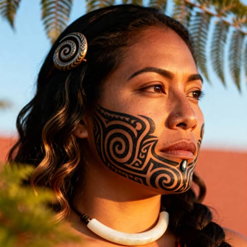 Stunning Portrait of Wāhine Māori with Moko Kauae Stunning Portrait of Wāhine Māori with Moko Kauae