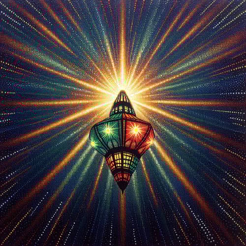 Vibrant Pointillism Art of Parol Lantern | Festive Painting