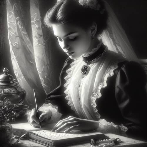 Vintage Style Digital Painting of Young Russian Girl
