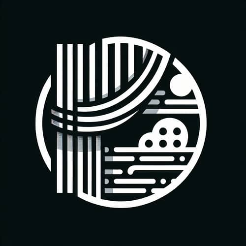 Modern Black and White Minimalist Curtain & Textile Logo Design