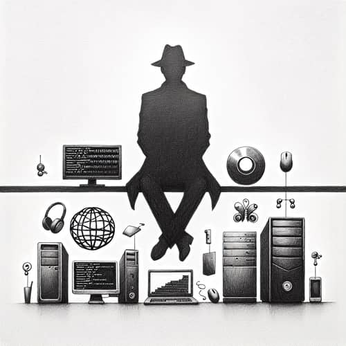 Influential Figure in Web Programming Symbolism | Graphite Drawing