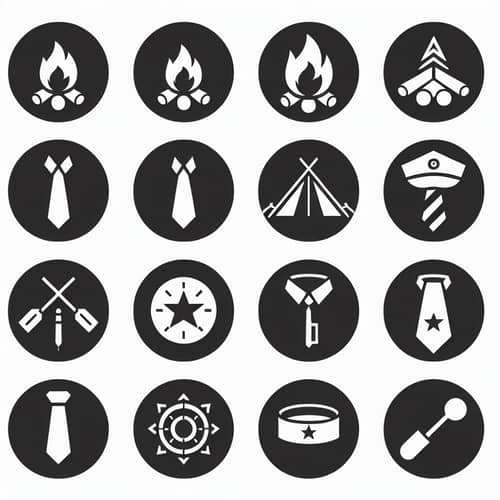 Minimalistic Children's Camp Icons | Russian Constructivism Style