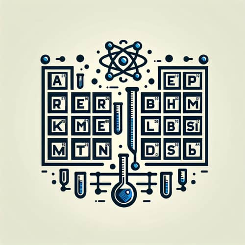 Mendeleev's Periodic Table Logo with Chemistry Elements