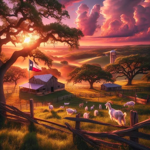 Tranquil Afternoon in Texas Countryside | Sunset, Goats, Oak Trees