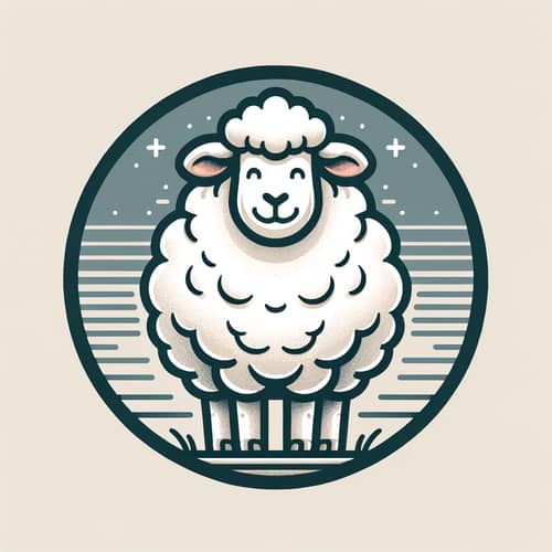 Cheerful Sheep Logo Design | Joyful and Positive Sheep Logo