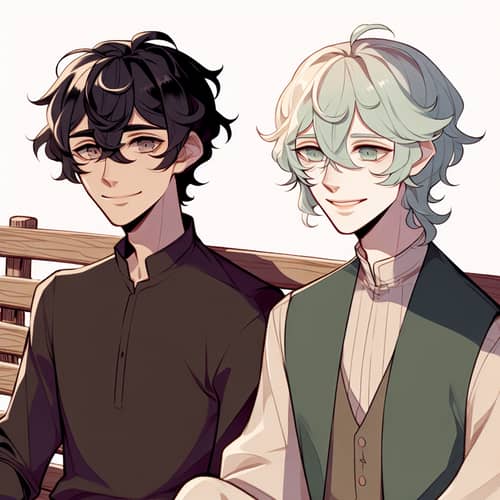 Yoonmin: Illustration of Two Young Men with Distinctive Features
