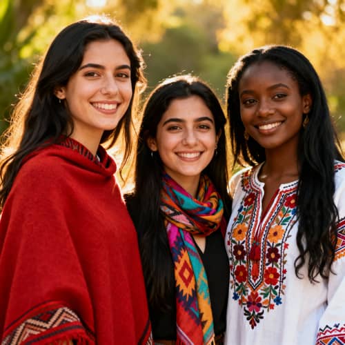 Cultural Diversity: Smiling Girls from Chile, Turkey, Ethiopia Cultural Diversity: Smiling Girls from Chile, Turkey, Ethiopia