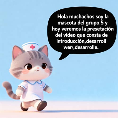 Cute Animated Nurse Cat for Group 5 Presentation