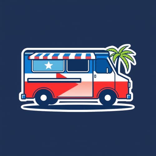 Cuban Food Truck Icon | Minimalist Design