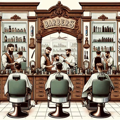 Elite Barbers: Modern Barbershop Illustration