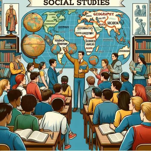 Diverse Social Studies Classroom Illustration