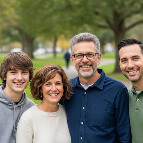 Family Portrait: Mom, Dad, and Their Teen Son