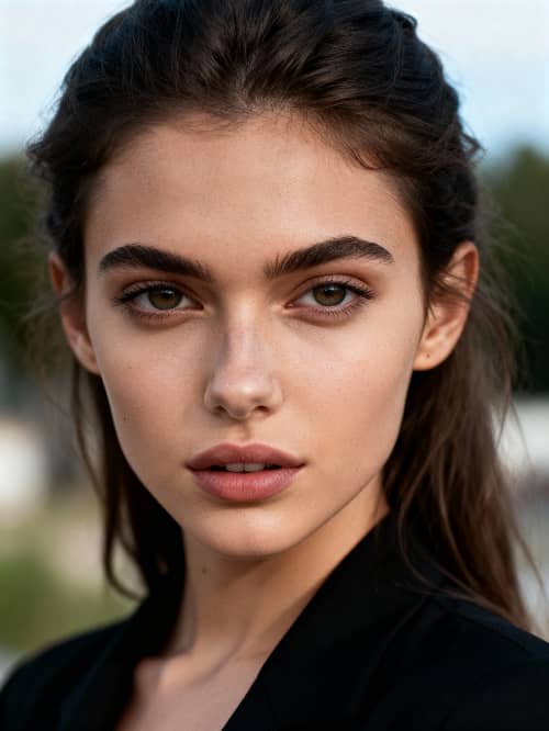 Stunning Female Model in Black Outfit - High-Res Photo