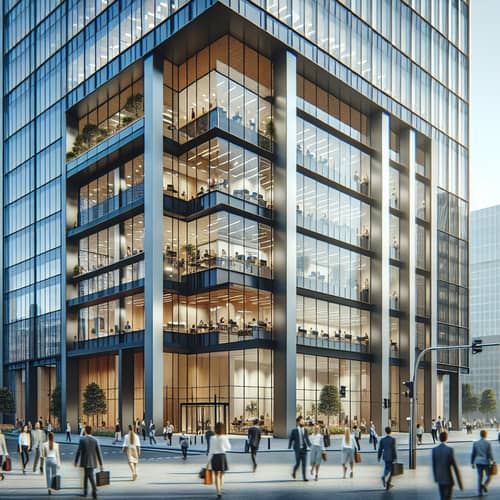 Modern Corporate Building in City | Diversity & Inclusivity Scene
