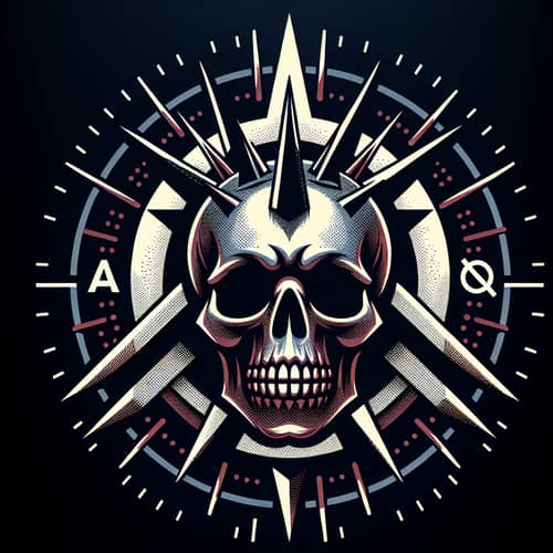 Punk Design with Skull, Anarchy Symbol, and Bold Colors