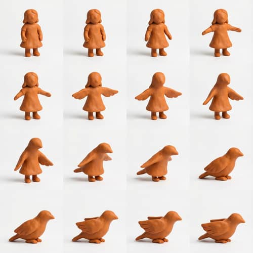 Smooth Claymation: Girl to Bird Animation Smooth Claymation: Girl to Bird Animation