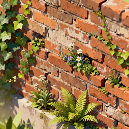Isometric Plants from an Old Brick Wall Isometric Plants from an Old Brick Wall