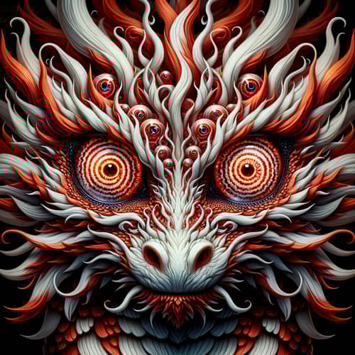 Imaginative Fire Dragon with Sharingan Eyes