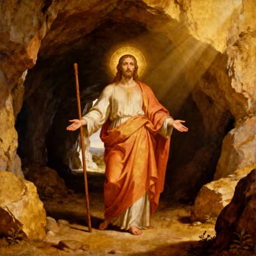 Renaissance Artwork: Jesus Christ in a Cave Renaissance Artwork: Jesus Christ in a Cave