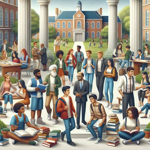 Diverse University Scene: Embracing Respectful Interactions