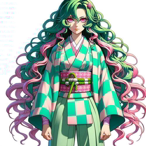 Mitsuri: Graceful Warrior in Traditional Attire