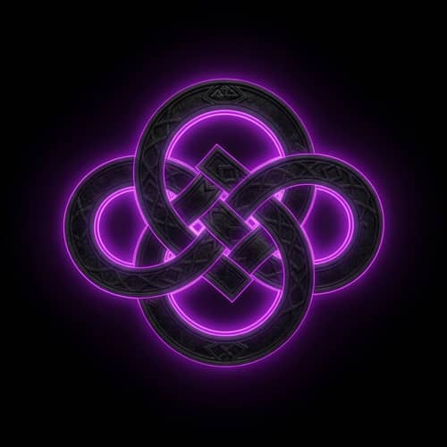 Gothic Endless Knot with Neon Purple Outline