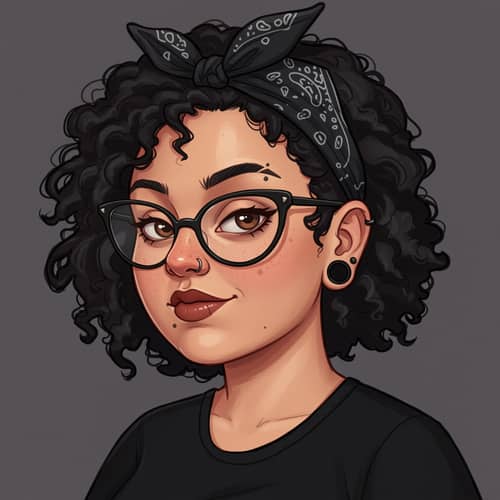 Confident Alternative Style Cartoon Woman Illustration