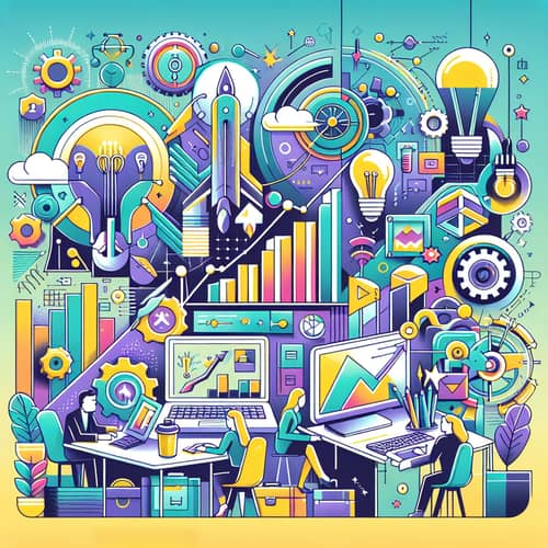 Youthful Business Illustration with Vibrant Colors