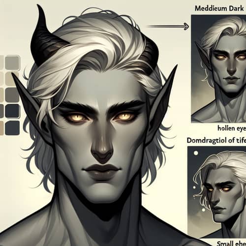21-Year-Old Male Tiefling with Delicate Facial Features | Fantasy Art