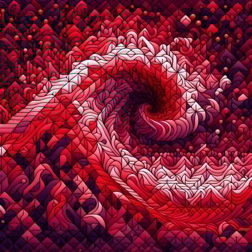 Crimson Tide Regular Tessellation: Diverse Polygons in Storm Wave