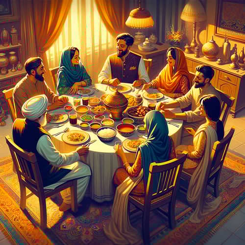 Heartwarming Indian Family Dining Scene - Cultural Heritage Captured