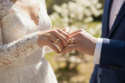 Elegant Wedding Moments with Gold Bands
