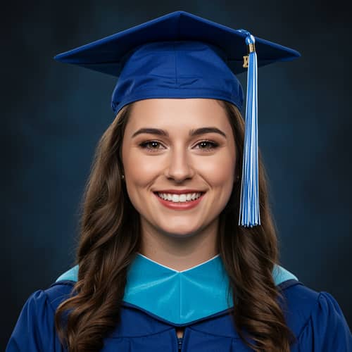 Blue Graduation Cap Photo - Celebrate Your Achievement