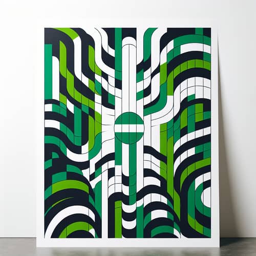 Nigerian Flag Print - Modern Interpretation in Green & White