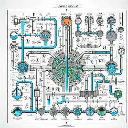 Detailed Sewer Flow Chart for Sewage Treatment Process