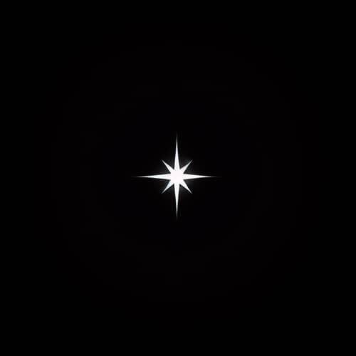 Minimalist Star against Black Background