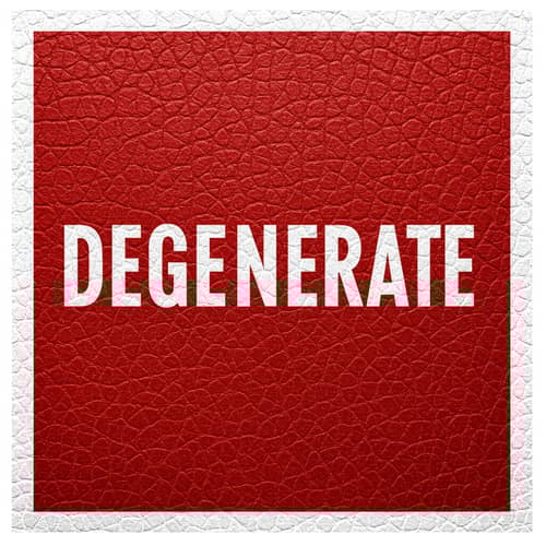 Stylish Red Faux Leather DEGENERATE Design