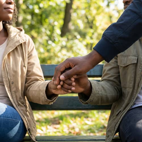 Romantic Black Couple Holding Hands Romantic Black Couple Holding Hands