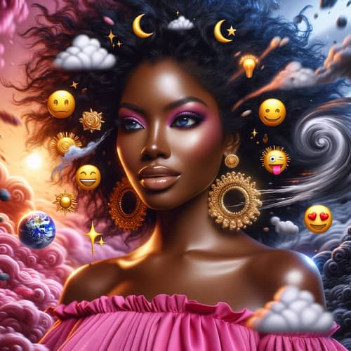 Elegant Black Woman in Pink Outfit with Gold Earrings | New Song Project