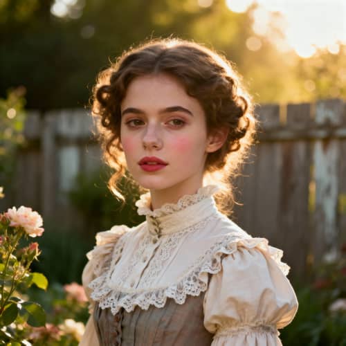 Vintage Victorian Fashion Portrait of a Young Woman Vintage Victorian Fashion Portrait of a Young Woman