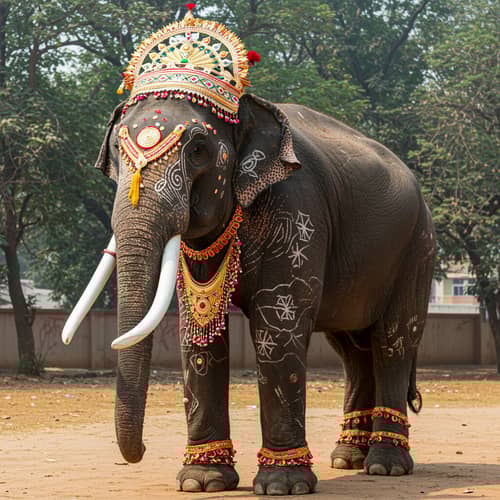 Majestic Elephant in Tripura Attire for State Games