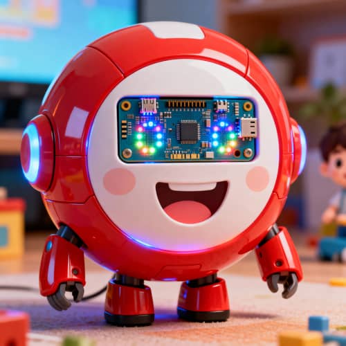 Animated Kid's Robot with Microbit Face
