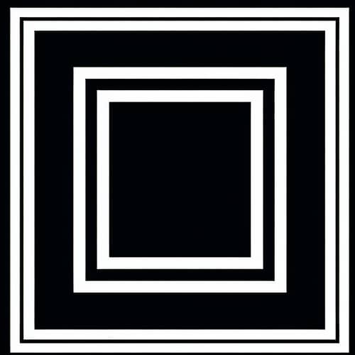 Black Square with White Medieval-style Border
